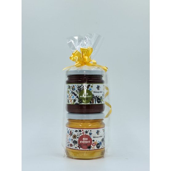 Dárková sada 2x 250g med jarní a medovicový