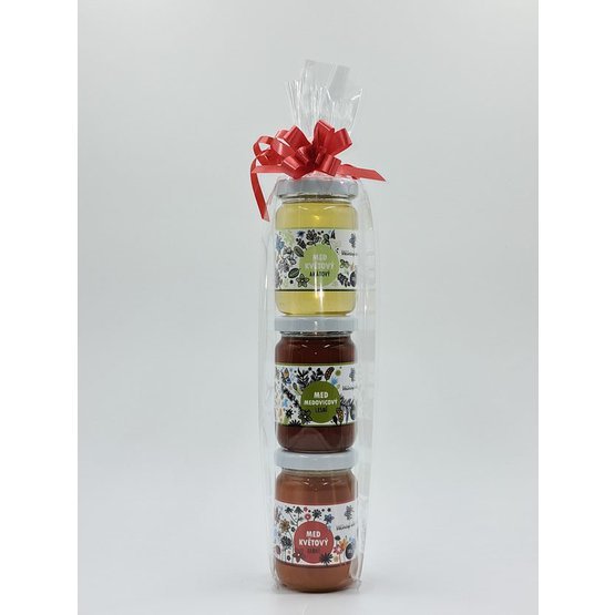 Dárková sada 3x 130g med jarní, medovicový a akátový