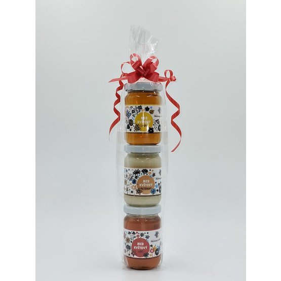 Dárková sada 3x 130g med jarní, pastovaný a lipový