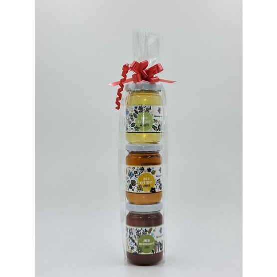 Dárková sada 3x 130g med medovicový, lipový a akátový