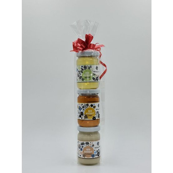 Dárková sada 3x 130g med pastovaný, lipový a akátový